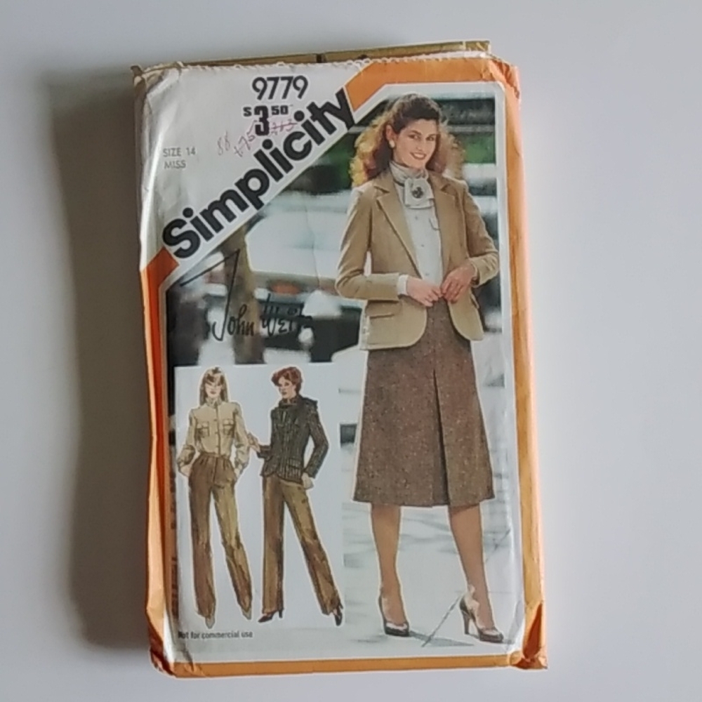 Simplicity SZ 14 John Weitz Pants, Jacket, Skirt & Top #9779 Pattern
